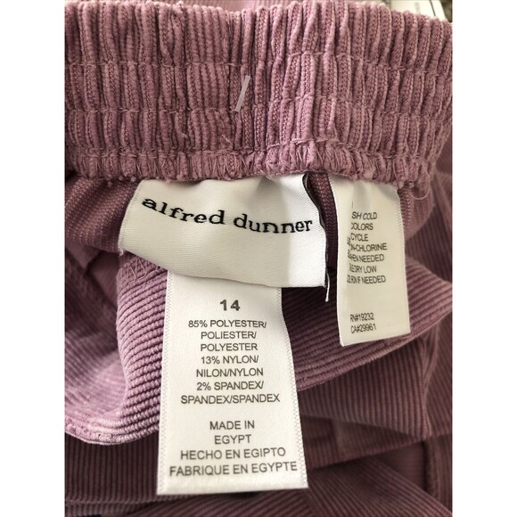 Alfred Dunner Women's Pullon Elastic Waist Classic Fit Corduroy Pants Pink - Picture 10 of 14